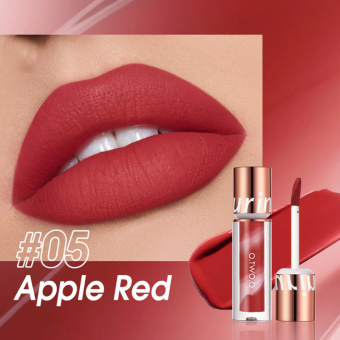 Матовая губная помада O.TWO.O New Trending Lip Gloss Marbling Water Proof Matt Finish Lip Stick № 5 Apple Red фото