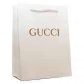 Подарочный пакет Gucci 20х15 см маленький бежевый