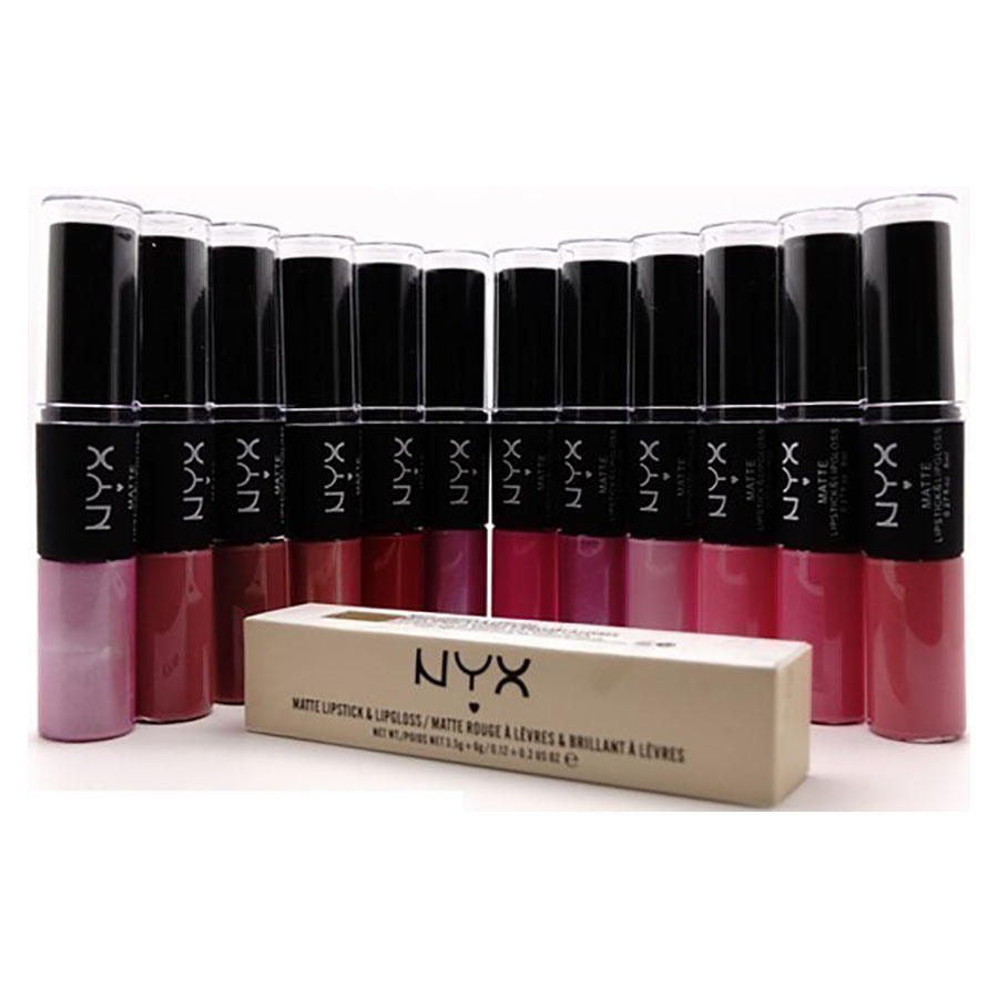 Помада + Блеск NYX Matte Lipstick & Lipgloss 2in1 (упаковка 12 шт) фото