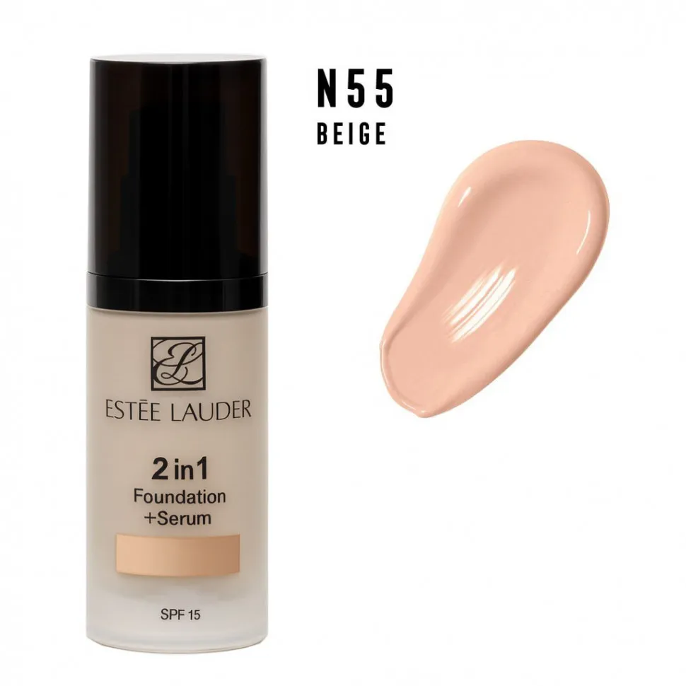 Тональный крем E.L. 2 in 1 Foundation + Serum SPF 15 #55 Beige
