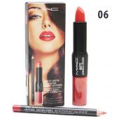 Помада - блеск - карандаш MAC Matte Lipstick & Lipgloss Matte Lip Pencil 3 in 1 № 6