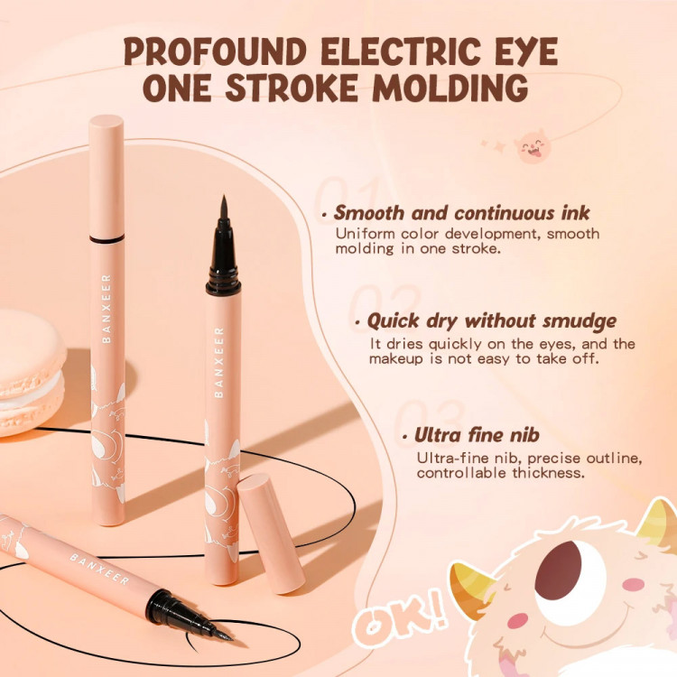 Жидкая подводка-карандаш для глаз Banxeer Monster Liquid Eyebrow Pen 1 ml Цвет №01 фото