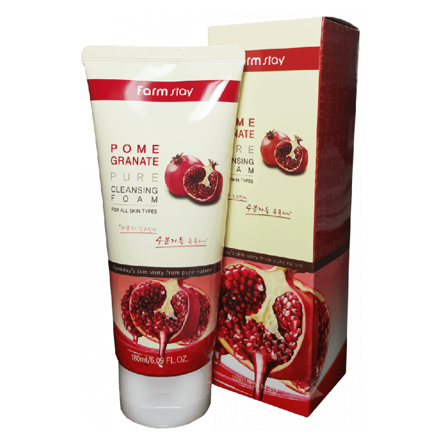 Увлажняющая пенка для умывания с экстрактом граната FarmStay Pomegranate Pure Cleansing Foam 180 ml фото