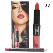 Помада - блеск - карандаш MAC Matte Lipstick & Lipgloss Matte Lip Pencil 3 in 1 № 22