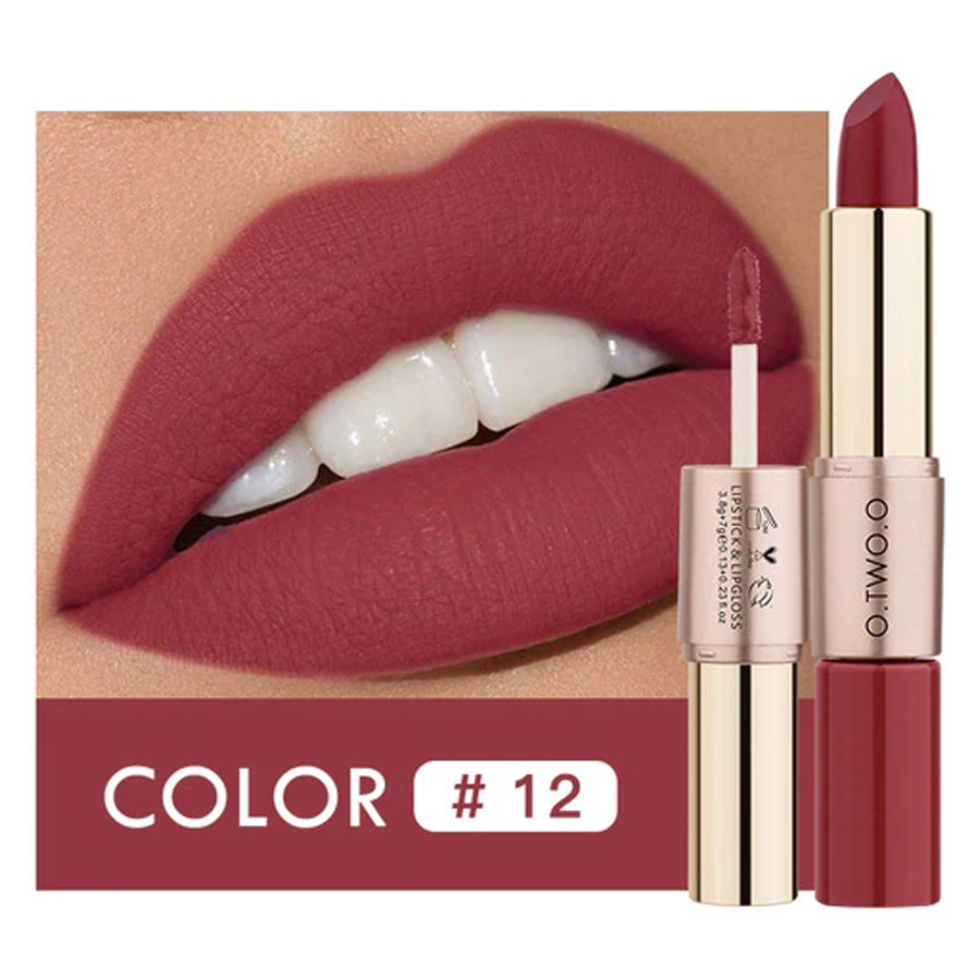 Помада O.TWO.O Rose Gold 2 in 1 Matte Lipstic & Liquid Lipstik № 12 3.5 g