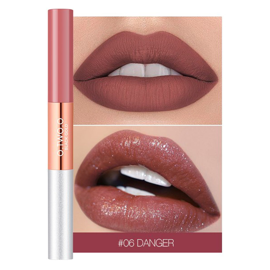 Блеск для губ O.TWO.O Black Gold Lip Color 2 in 1 № 6 Danger 3.5 ml