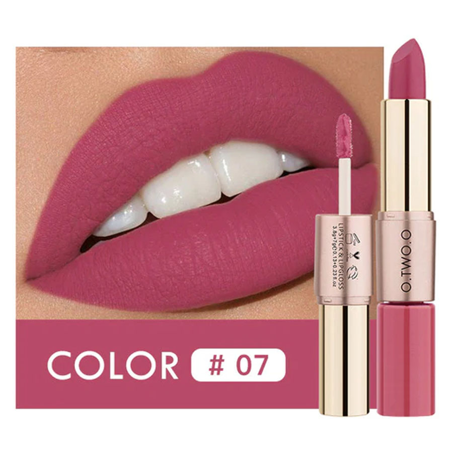 Помада O.TWO.O Rose Gold 2 in 1 Matte Lipstic & Liquid Lipstik № 7 3.5 g