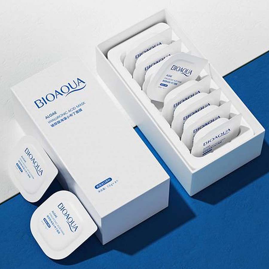Маска для лица Bioaqua Algae Hyaluronic Acid Mask с экстрактам гиалуроновой кислоты 8 х 7,5 ml