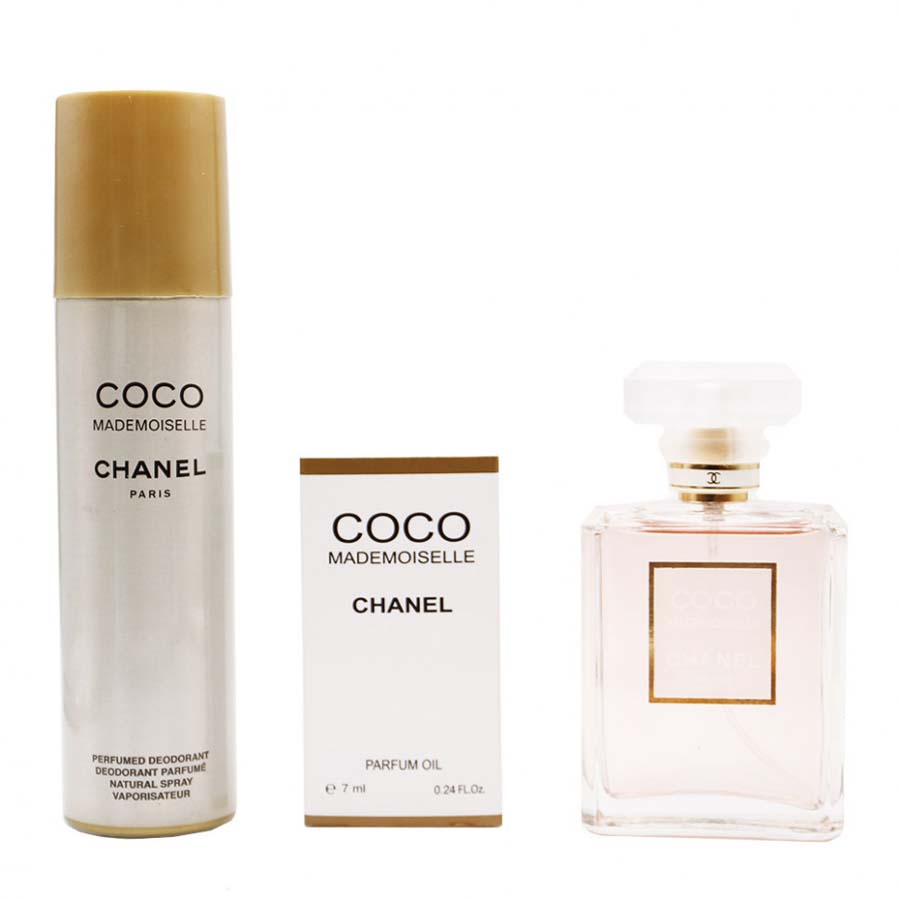 Подарочный набор C Coco Mademoiselle (парфюм+дезодорант+масло) edp 100+150+7 ml фото