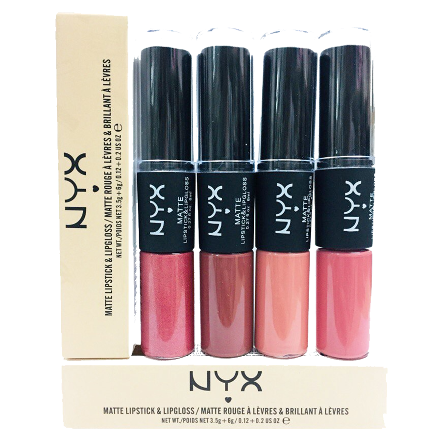 Помада + Блеск NYX Matte Lipstick & Lipgloss 2in1 (упаковка 12 шт)