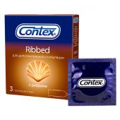Презервативы Contex Ribbed с ребрами 3 шт. в упаковке