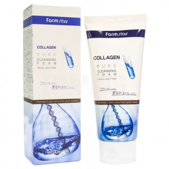 Коллагеновая пенка для умывания FarmStay Collagen Pure Cleansing Foam 180 ml фото