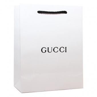 Подарочный пакет Gucci 23х17 см белый фото