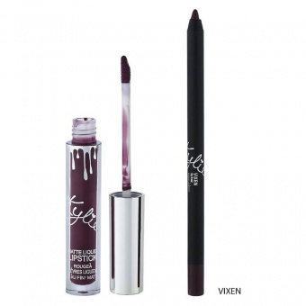 Жидкая помада Kylie Holiday Edition Matte Liquid Lipstick & Lip Liner 2 in 1 Vixen 3 ml фото