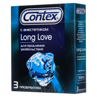 Презервативы Contex Long Love с анестетиком 3 шт. в упаковке фото