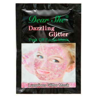 Маска для лица Dear She Dazzling Glitter Peel Off Facial Mask розовая 18 g фото