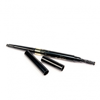 Карандаш для глаз Kylie Waterproof Eyebrow Pencil 2 in 1 (черный) фото