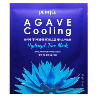 Охлаждающая тканевая маска Petitfee Agave Cooling Hydrogel Face Mask с экстрактом агавы 32 g (1 шт) фото
