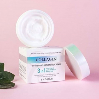 Крем для лица Enough Collagen Whitening Moisture Cream 3 in 1 увлажняющий с коллагеном 50 ml фото