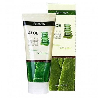 Пенка для лица FarmStay Aloe Pure Cleansing Foam с экстрактом алоэ 180 ml фото