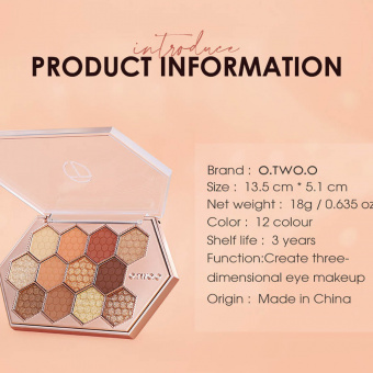 Тени для век O.TWO.O Color And Texture Of Eye Makeup 12 цветов № 2 18 g