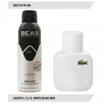 Дезодорант Beas M206 Lacoste L.12.12. White Blanc For Men deo 200 ml фото