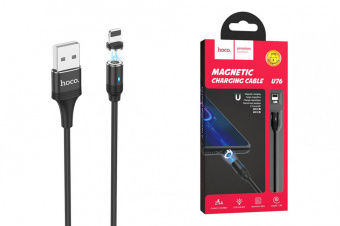 Кабель Hoco U76 Magnetic Charging Data Cable for Lightning 1.2м Черный фото